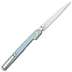 Lanky Light Blue Aluminum Handle 14C28N Blade