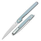 Lanky Light Blue Aluminum Handle 14C28N Blade