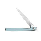 Lanky Light Blue Aluminum Handle 14C28N Blade