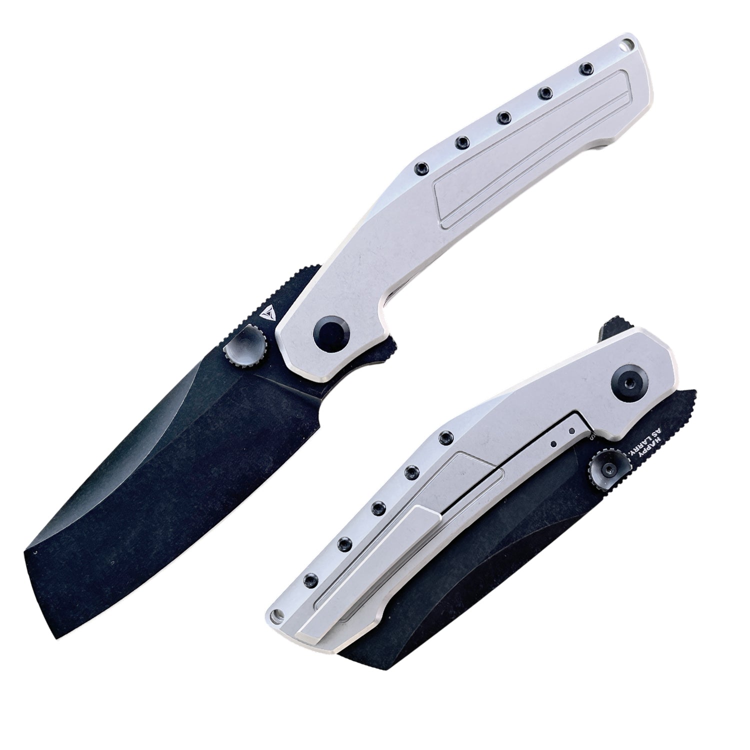 Digger Grey Titanium Handle & S90V Black PVD Blade