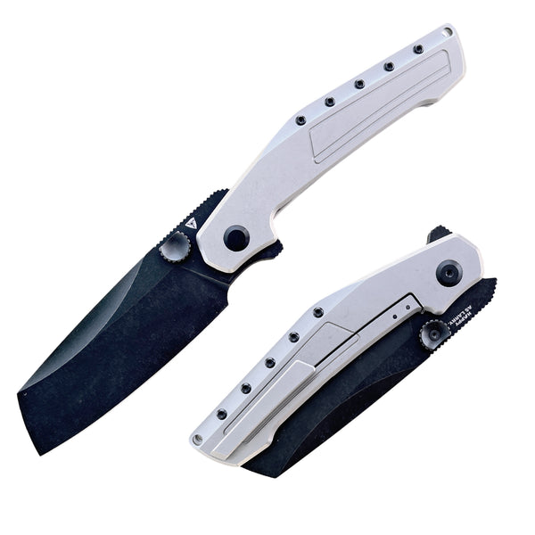 Digger Grey Titanium Handle & S90V Black PVD Blade