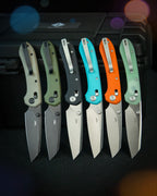 Bonza Orange G10 Handle & Satin Blade