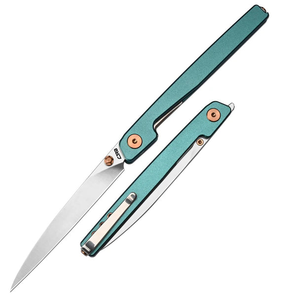 Lanky Blue Aluminum Handle & Sand Polished Blade
