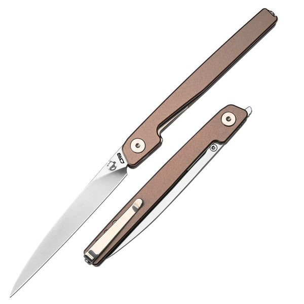 Lanky Champagne Aluminum Handle & Sand Polished Blade