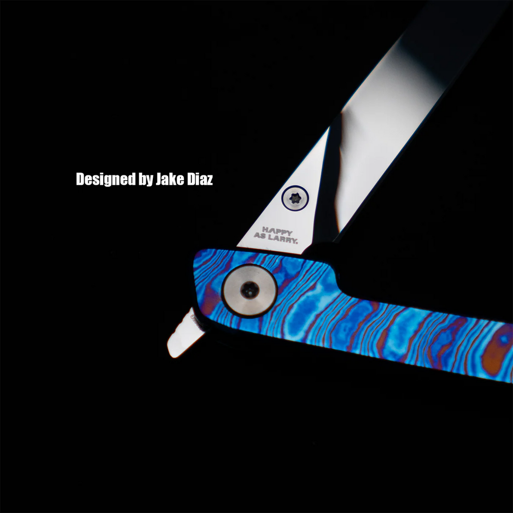 Lanky Titanium Damascus Handle & S90V Mirror Polish Blade