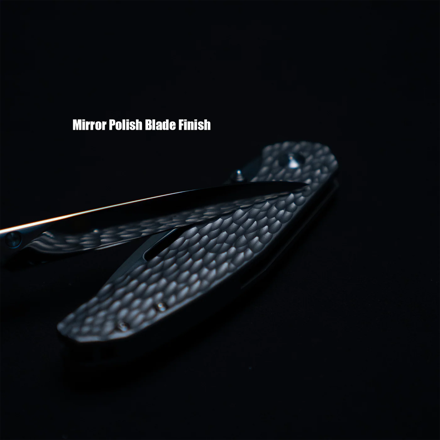 Lanky Titanium Damascus Handle & S90V Mirror Polish Blade