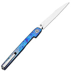 Lanky Titanium Damascus Handle & S90V Mirror Polish Blade