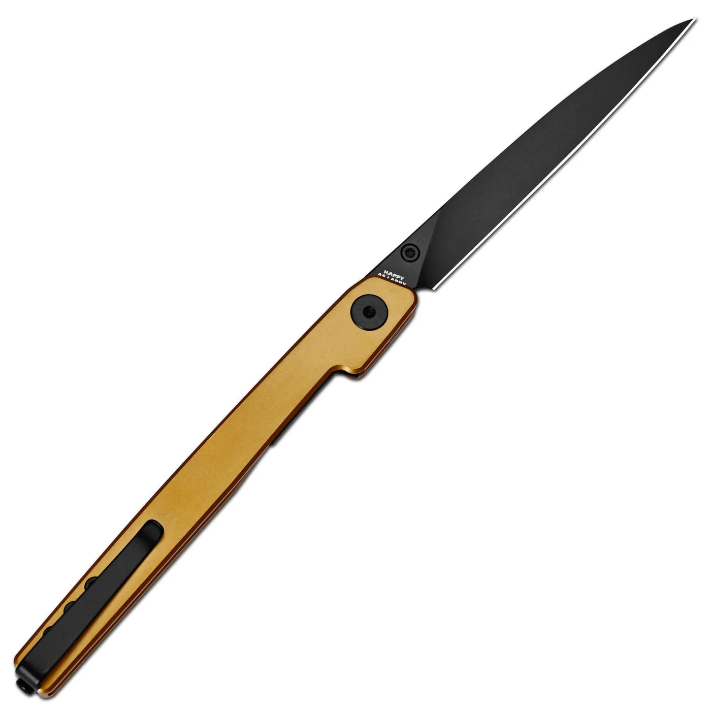 Lanky Gold Titanium Handle & S90V Black PVD Coating Blade
